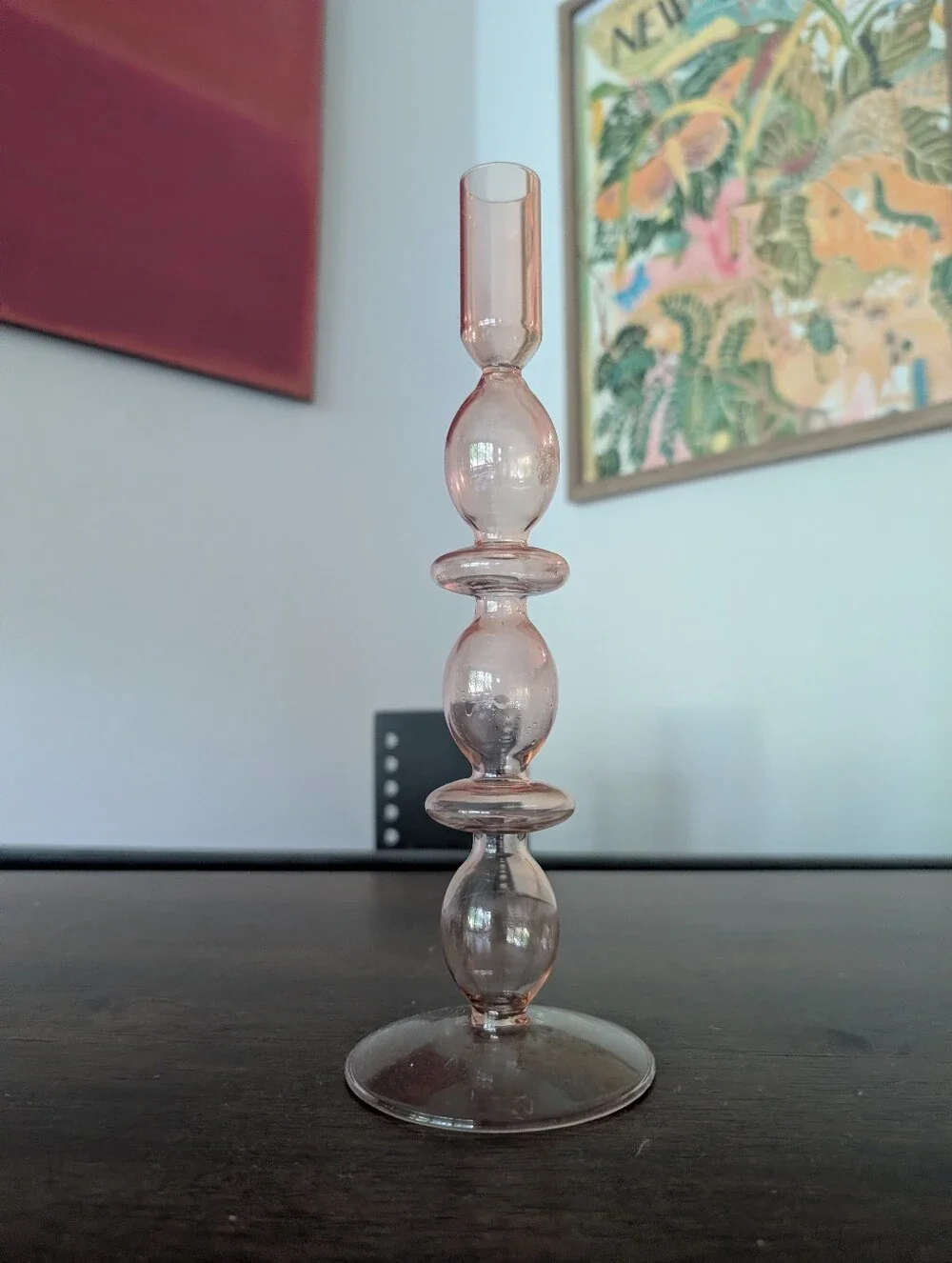 Colorful Glass Candlestick Holder
